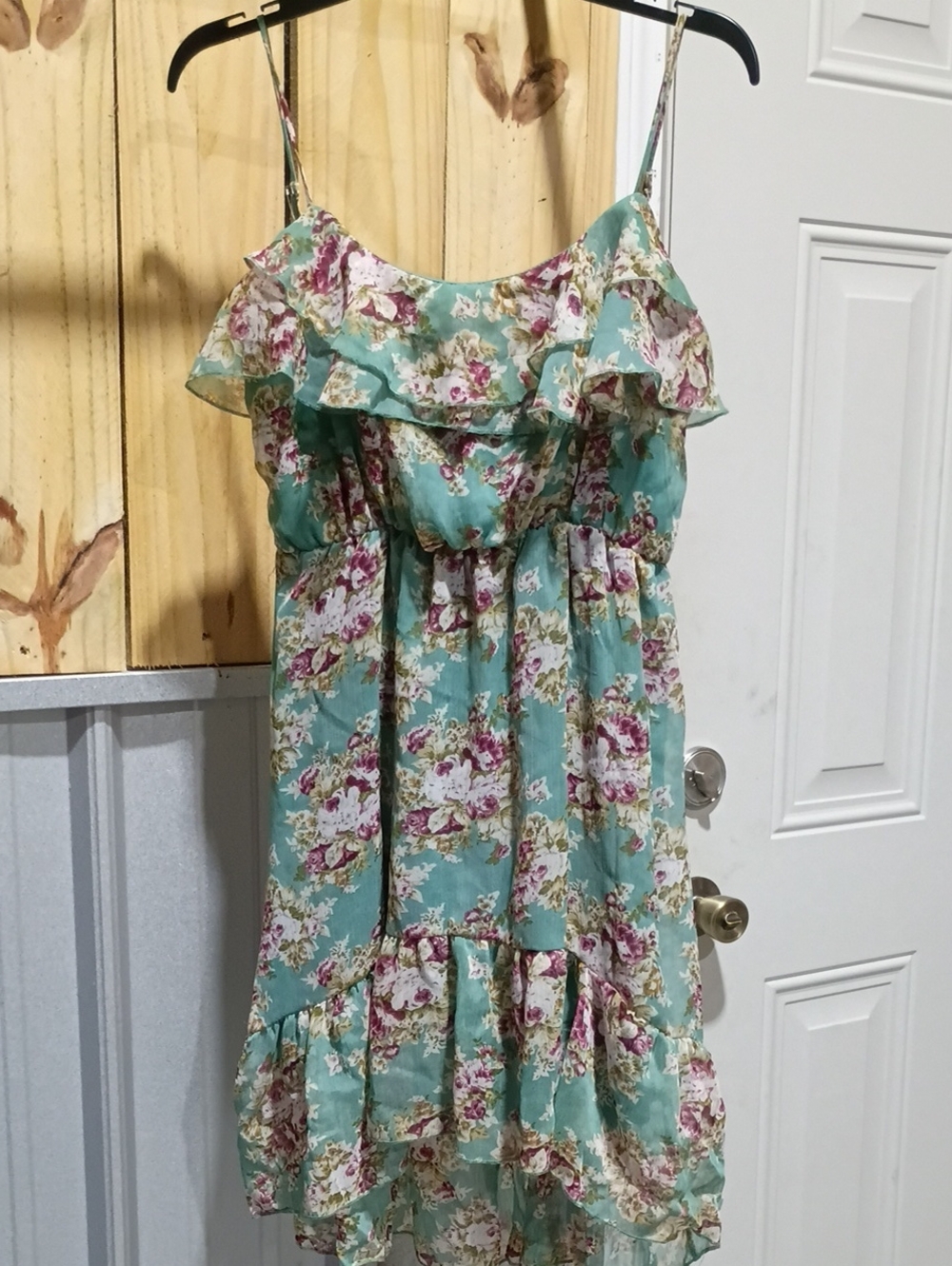 Rue21 Aqua Floral Ruffle Mini Dress